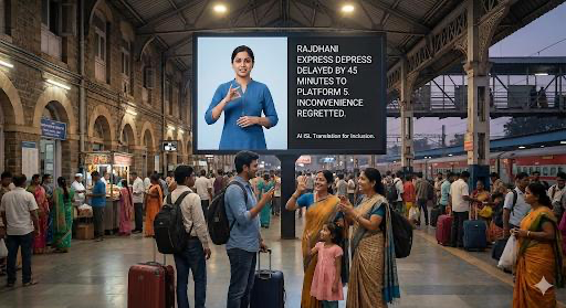 SignISL at Indian Railway Station - Rajdhani Express delay announcement in ISL